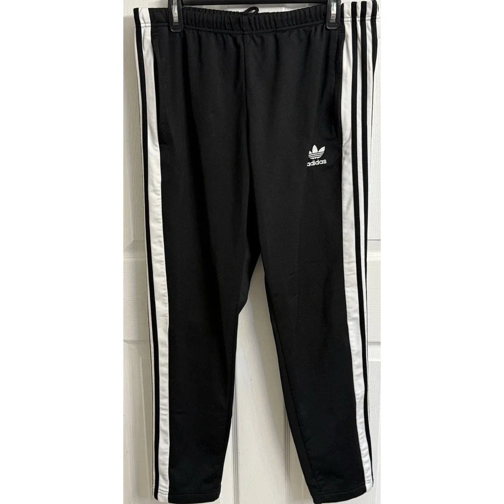 Adidas Trefoil Tearaway Snap Button Track Pants Stripes Athletic Soccer Men's L